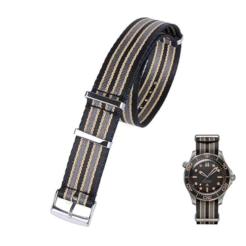 EPANO 20 mm hochdichtes Nylon-Armband, weich für Omega Speedmaster 007 Sicherheitsgurt-Armband, Militär, Sport, Retro, Uhrenarmband für Seiko-Gurt, geflochtener Gürtel, 21 mm, Achat von EPANO