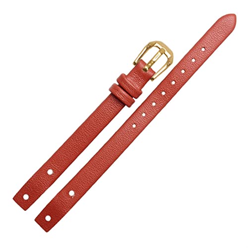 EPANO Damen-Uhrenarmband aus echtem Leder für F Ossil ES4340, ES4119, ES4000, mit Schraube, 8 mm, rot, schwarz, blau, weiß, 10mm gold clasp, Achat von EPANO