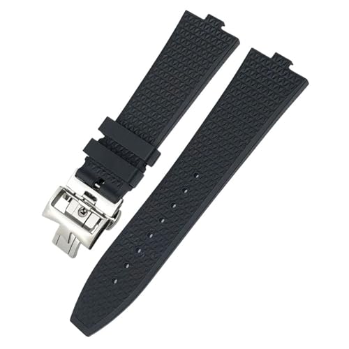 EPANO Hochwertiges konvexes Fluorkautschuk-Uhrenarmband 24 x 7 mm für Vacheron Constan Overseas 4500 V 5500 V Blau Schwarz Orange Weiß, 24mm X 7mm, Achat von EPANO
