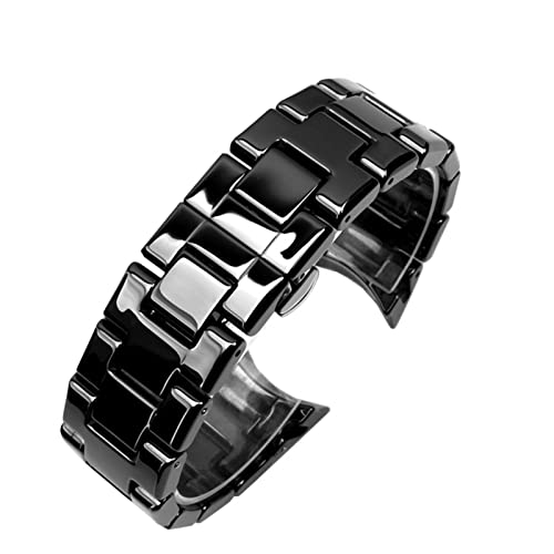 EPANO Keramik-Armband für Armani AR1451 AR1452 AR1400 AR1410 Uhrenarmband mit Edelstahl-Schmetterlingsschließe, 22 24 mm Uhrenarmbänder, Einheitsgröße, Achat von EPANO