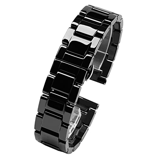 EPANO Keramikarmband für Damen und Herren, Edelstahl, Kombinations-Armband 12, 14, 15, 16, 18, 20, 22 mm, modisches Uhrenarmband, 14 mm, Achat von EPANO