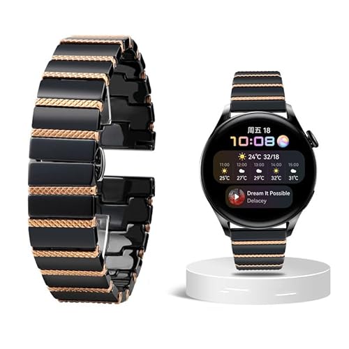 EPANO Uhrenarmband, 20 mm, 22 mm, luxuriös, Keramik, Stahl, Schwarz, 20 mm, Achat von EPANO