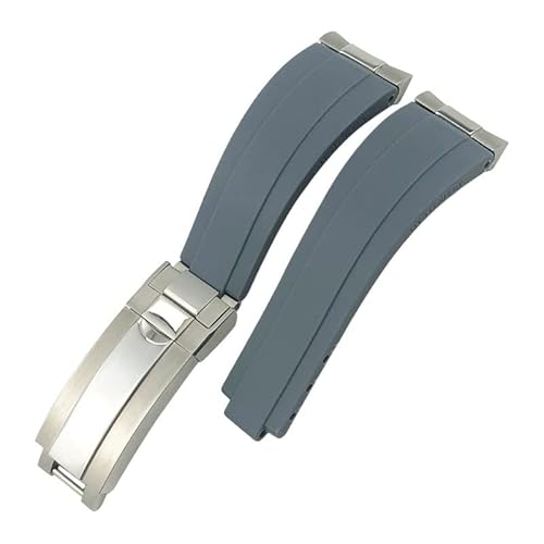 EPANO Uhrenarmband aus Gummi mit gebogenem Ende, 20 mm, für Rolex Daytona GMT Slide Lock Buckle Submariner Silikon-Sportuhrenband, Golden, Achat von EPANO