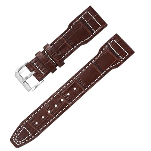 EPANO Uhrenarmband aus echtem Leder, 20 mm, 21 mm, 22 mm, Bambusmaserung, Nieten, Uhrenarmband für IWC Mark Pilot Portugieser, Uhrenarmband, Zubehör, 20 mm, Achat von EPANO