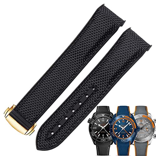 EPANO Uhrenarmband für Omega 300 Seamaster 600 Planet Ocean Faltschließe Silikon Nylon Uhrenarmband 20 mm 22 mm, 22 mm, Achat von EPANO