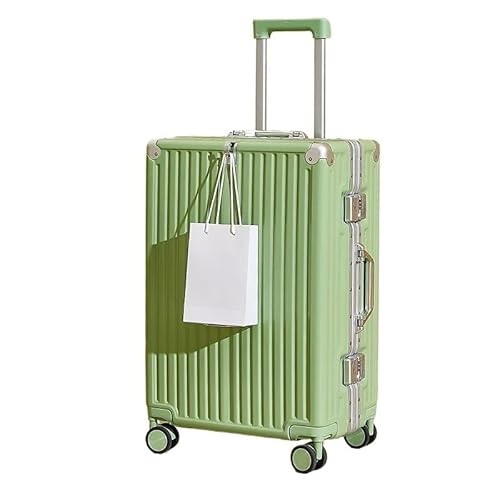 EPBRJMD Reisekoffer Großraumkoffer Universalrad Passwortbox Ästhetisches Herren- und Damengepäck 20 24 Zoll Turbo Kit(Aluminum Frame Green,24Inches) von EPBRJMD