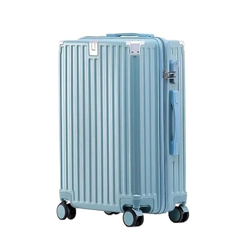 EPBRJMD Rollgepäck Damen Stark Dick Haltbar 20 24 26 28" Trolley Box Männlich Reise Boarding Passwort Box Koffer Schalldichte Radgepäck-Sets(Zippr Blue,26 inches) von EPBRJMD