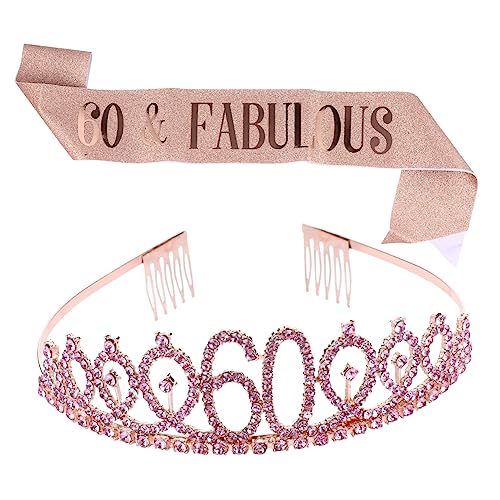 EPIGEIST 1 Satz 2 Stück Krone Zeremonieller Gürtel Party Geburtstagsschärpe Für Frauen Etikettengürtel Zum Geburtstag Es Ist Mädchen Silber Kronen Ritueller Gürtel Königin Golden Legierung von EPIGEIST