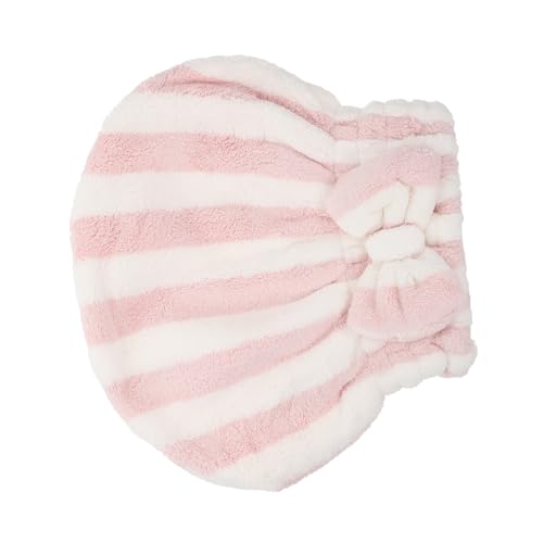 EPIGEIST Badehut Mit Gestreiftem Design Bequemer Duschhut Aus Mikrofasermaterial Wasserabsorbierender Hut Für Mädchen Haartrocknungshut Badezimmerzubehör von EPIGEIST