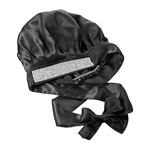 EPIGEIST 1 Stück Pailletten -doppel -duschkappe Schlafen Hüte Badduschenhaube Schlafmütze Für Zu Hause Schlafmützen Für Damen Badehut Black Satinmaterial (polyesterfaser) von EPIGEIST