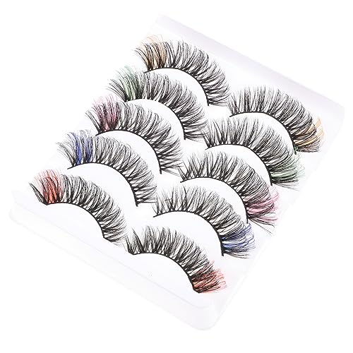 EPIGEIST 10 Paare Bunte Falsche Wimpern Set Farbige Cosplay Eyelashes Natürlich Dichte Fake Lashes für Mädchen Make Up Wiederverwendbar für Kostümparty Bühne Halloween von EPIGEIST
