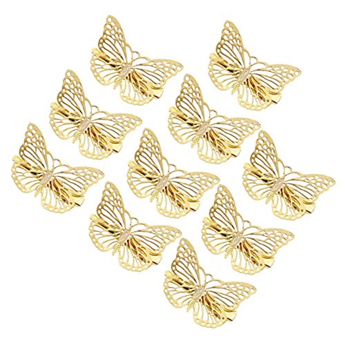 EPIGEIST 10 Stück Gold Legierte Schmetterling Haarklammern Für Mädchen Zarte Hohlform Haarspangen Kopfschmuck Für Partys Hochzeiten Festivals von EPIGEIST