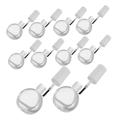 EPIGEIST 10 Stück Nagellackflaschen aus Klarem Glas mit Pinselaufsatz Nachfüllbare Ölbehälter für Nail Art DIY Reise Kosmetik Organizer von EPIGEIST
