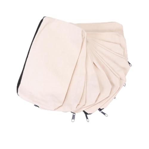 EPIGEIST 10 Stück Teiliges Canvas Federmäppchen Beige mit Glattem Reißverschluss Vielseitiges Stiftemäppchen und Münzbeutel Große Kapazität Leicht und Tragbar für Schule und Büro von EPIGEIST