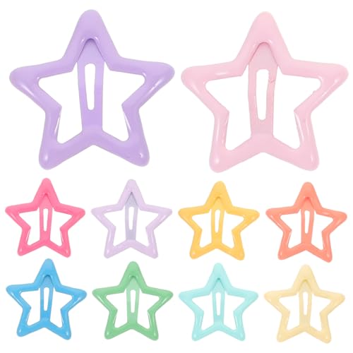 EPIGEIST 10 Stück Teiliges Kleine Metallische Stern Haarspangen Bunte Haarclips für Mädchen Jahre Stabile Haarnadeln Modische Haarschmuck Accessoires für Alltag und Besondere Anlässe von EPIGEIST
