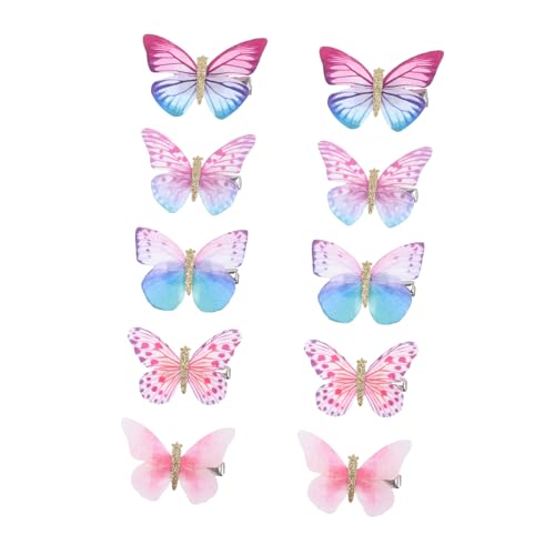 EPIGEIST 10 Stück Teiliges Schmetterling Haarspangen Verstellbare Bunte Haarklammern Leicht und Komfortabel für Damen und Mädchen bei Partys Hochzeiten Cosplay und Festlichen Anlässen von EPIGEIST