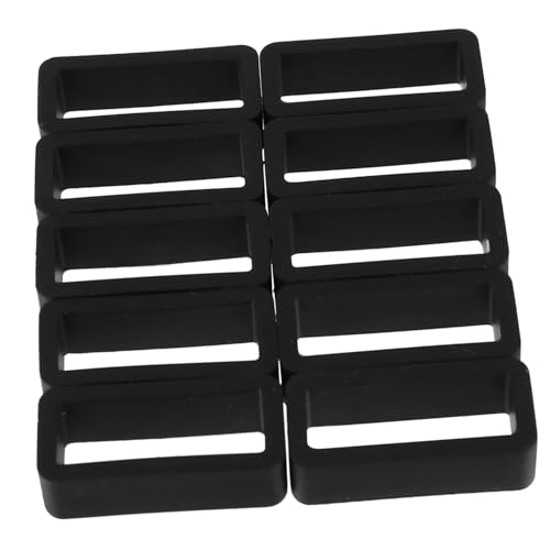 EPIGEIST 10 Stück Teiliges Schwarze Silikon Uhrenarmband Schlaufen Weiche Langlebige Retainer Ringe zur Sicheren Fixierung von Armbandüberschuss für Damen und Herren von EPIGEIST