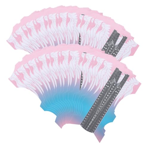 EPIGEIST 100 Stück Nail Art Papier Schablonen für Nagelverlängerung Verlängerte Schmetterlingsform Maniküre Nail Art Guide Forms Einfach Anzuwenden Geeignet für UV Gel und von EPIGEIST