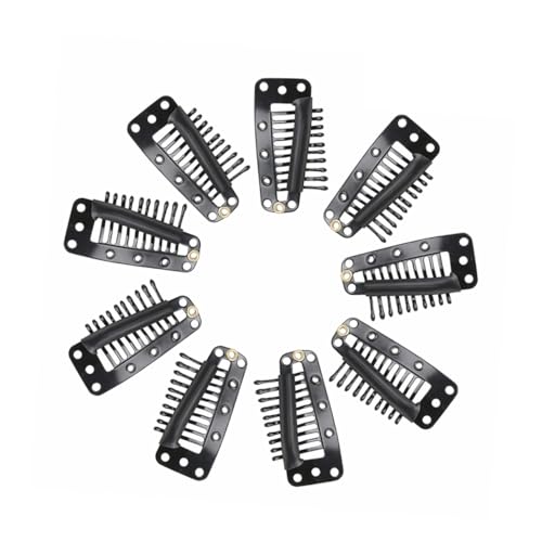 EPIGEIST 100 Stück Zahn Snap Wig Clips Schwarz Haarverlängerung Zubehör Haarspange für Damen Hochwertige Haarklammern für Extensions und Perücken Einfach zu Befestigen Modisch und Elegant von EPIGEIST