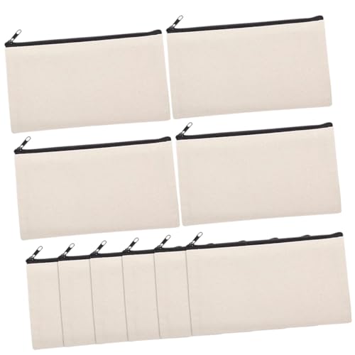 EPIGEIST 10Stücke DIY Sublimation Kosmetiktaschen Canvas Blanko Make Up Taschen mit Reißverschluss für Designs zur Aufbewahrung von Kosmetik und Reiseutensilien von EPIGEIST