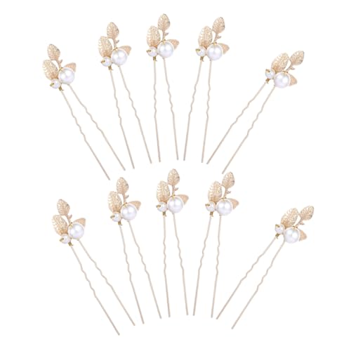 EPIGEIST 10stücke u Förmige Haarnadeln Mit Blattperlen Für Hochzeit Haarspangen Mit Perlen Für Braut Brautjungfern Und Frauen von EPIGEIST