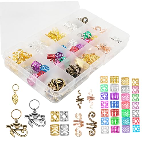 EPIGEIST 116Stücke Teiliges Dreadlock Zubehör Haarperlen und Haarschmuck für Zöpfe Langlebige Metallhaarperlen für Individuelles Styling für Frisuren und DIY von EPIGEIST