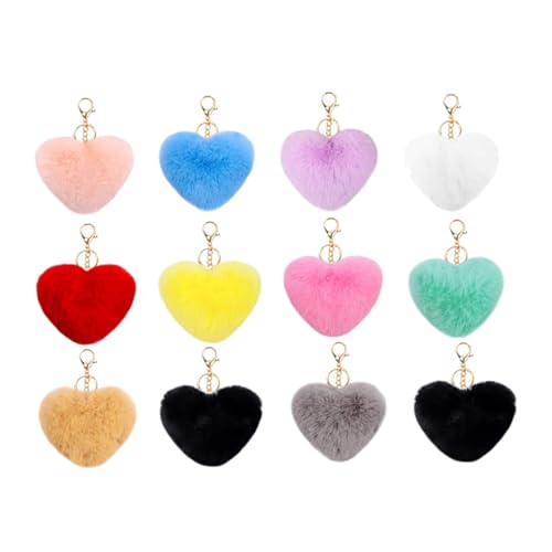 EPIGEIST 12stücke Herz Pompom Schlüsselanhänger Flauschige Schlüsselringe Mit Haken Für Rucksäcke Taschen Autoschlüsselringe Dekorative Anhänger EPIGEIST 12stücke Herz Pompom Schlüsselanhänger Flauschige Schlüsselringe Mit Haken Für Rucksäcke Taschen Autoschlüsselringe Dekorative Anhänger von EPIGEIST