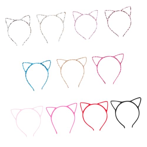 EPIGEIST 12 Stück Teiliges Katzenohren Haarreif aus Weichem Leicht und Bequem Fest Sitzendes Stirnband für Mädchen für Halloween Cosplay Partys und Karneval von EPIGEIST