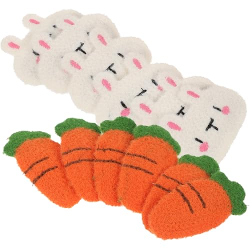 EPIGEIST 12 Stück Teiliges Mini Haarclips aus Plüsch in Süßer Kaninchen Karottenform Niedliche Cartoon haarklammern für Damen und Mädchen Bunte Seitliche Styling clips für Dünnes Haar von EPIGEIST
