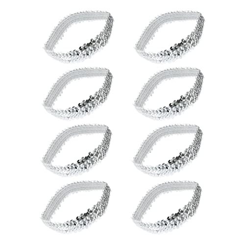 EPIGEIST 12 Stück Damen Pailletten Stirnband Elastisches Haarband für Partys Glänzendes Kopfschmuck für Mädchen Zierliches Damen Haar Accessoire von EPIGEIST