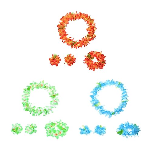 EPIGEIST 12stücke Hawaii Wreath Floral Garland Set Bunte Blumenkränze Halsring Armbänder Für Luau-partys Kostüme Hochzeiten Und Feste Blau Rot Grün von EPIGEIST