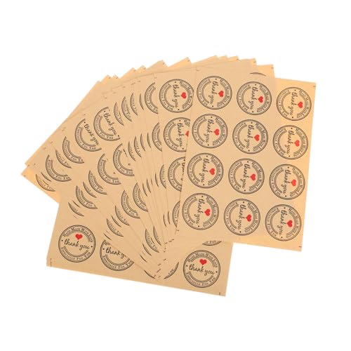 EPIGEIST 12stücke Kraftpapier Herzversiegelungsaufkleber Dankeschön Aufkleber Für Dekoratives Backen Geschenkverpackungen Und Briefumschläge Selbstklebende Etiketten Für Kreative von EPIGEIST