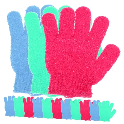 EPIGEIST 14 Stück Teiliges Peeling Handschuh Weiche Fünf Finger Badewäsche Sanfte Körperpeeling Handschuhe Bunten Farben zur Hautreinigung und Massage für Damen Herren und Schüler von EPIGEIST