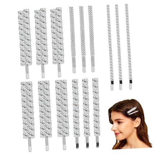 EPIGEIST 15 Stück Teiliges Haarschmuck mit Funkelnden Strass Bobby Pins Leichte Silberfarbene Haarspangen für Damen Vielseitige Hochzeits Accessoires Langlebig und Modisch für Verschiedene von EPIGEIST