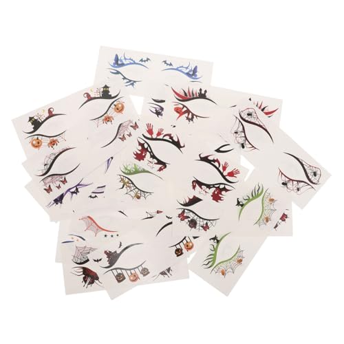 EPIGEIST 19 Stück Teiliges Halloween Augen-make-up Tattoo mit Wasserdichten Spider Web Kürbis und Totenkopf Eyeliner Stickern Hautfreundlich Einfach Ablösbar für Party und Karneval von EPIGEIST