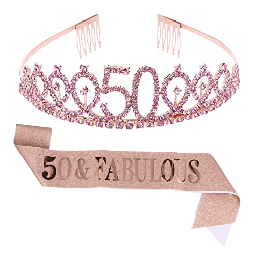 EPIGEIST 1satz Teiliges Geburtstag Krone Und Schärpe Elegantes Für Geburtstagsfeier Roségold Inklusive Etikette Gürtel Für Besondere Anlässe Und Feiern von EPIGEIST