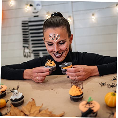 EPIGEIST 2 Blätter Halloween Gesichtsrhinestones Sticker Selbstklebende Bunte Strasssteine für Festival Make Up Karneval Kostümparty Hautfreundlich und Langlebig Geeignet für Gesicht und von EPIGEIST