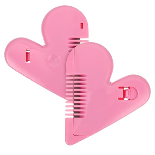 EPIGEIST 2 STÜCK Teiliges Bang Haarschneidegerät mit Kunststoffkamm Herzförmiges Design Rutschfester Griff Rostfreier Stahl Kompakt und Tragbar Styling Tool für Damen von EPIGEIST