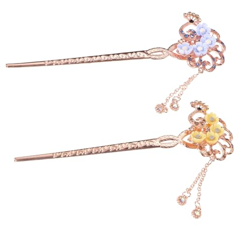 EPIGEIST 2 Stck Chinesische Haarnadeln Metall Haarstäbe mit Quasten Langlebige Haarschmuck Damen für Dutt Frisuren Glatte Leichte Haarnadeln im Vintage Stil Eleganter Haarschmuck für von EPIGEIST