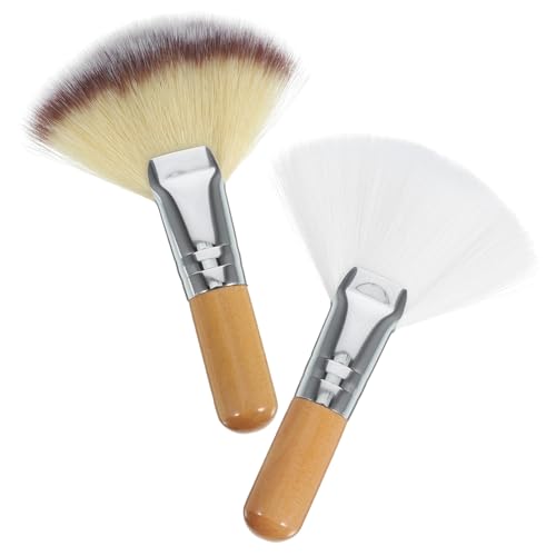 EPIGEIST 2 Stck Teiliges Gesichtsfächer Pinsel mit Kurzem Griff Weiche Borsten für Lose Puder und Bronzer Präzise Anwendung Komfortabel für Damen und Make up Enthusiasten von EPIGEIST