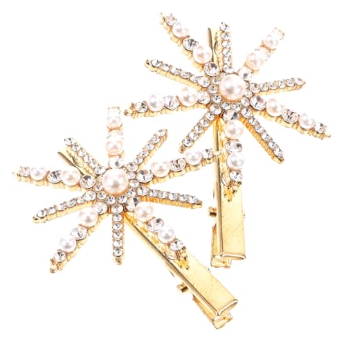 EPIGEIST 2 Stck Teiliges Haarschmuck für Frauen Schneeflocken Haarclips mit Perlen und Strass Dekorative Haarspangen für Mädchen Eleganter Haarschmuck für Party und Alltag von EPIGEIST