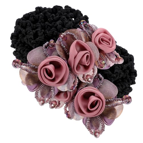 EPIGEIST 2 Stück Blumen Haarnetz für Damen Stabiler Haarklammer mit Grobem Netz Dekoratives Haarschmuck Accessoire für Dutt Geeignet für Dünnes und Dickes Haar für Festliche und Freizeit von EPIGEIST