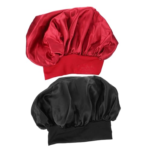EPIGEIST 2 Stück Elastische Schlafhaube Breiter Rand Haarschonend Hautfreundlich Damen Bonnet Schlafmütze für Nacht Multifunktional als Haarschutz und Salonmütze von EPIGEIST