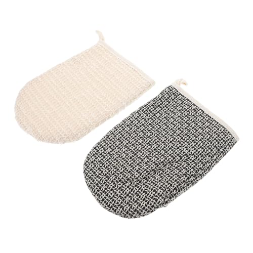 EPIGEIST 2 Stück Exfolierende Doppelseitige Sisal Badehandschuhe Natürlicher Peeling Badewaschhandschuh für Körperreinigung Massage und Abgestorbene Hautentfernung Geeignet für Damen und von EPIGEIST