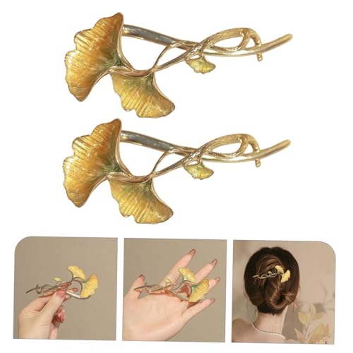 EPIGEIST 2 Stück Ginkgo Haarklammern Metall Haarspangen für Damen Langlebig und Leicht Dekorative Haaraccessoires für Hochzeit Party Festival und Alltag Eleganter Haarschmuck von EPIGEIST