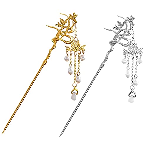 EPIGEIST 2 Stück Haarnadel Styling Haarschmuck für Damen Bobby Quaste Haarstab die chinesen haar spangen Haar Essstäbchen Hochzeits-Haarstab Haarstäbchen baumeln lassen Legierung EPIGEIST 2 Stück Haarnadel Styling Haarschmuck für Damen Bobby Quaste Haarstab die chinesen haar spangen Haar Essstäbchen Hochzeits-Haarstab Haarstäbchen baumeln lassen Legierung von EPIGEIST