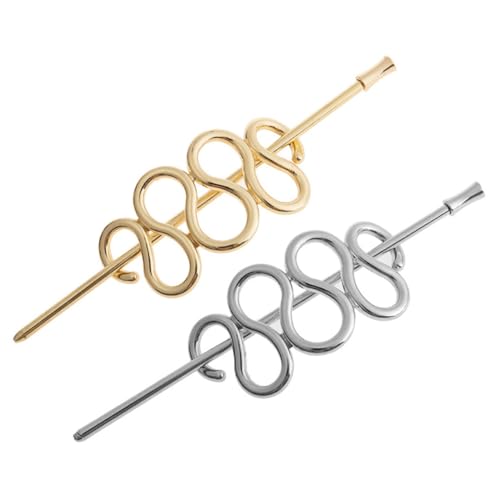 EPIGEIST 2 Stück Haarnadel aus Metall Haarnadelstock Schlangenhaarstock Haarnadeln für Frauen Haarpflegestift minimalistische Haarstäbchen Haarnadelstifte Legierung von EPIGEIST