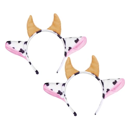 EPIGEIST 2 Stück Haarreif mit Kuhhörnern Cartoon Stirnband für Party Halloween Cosplay Langlebiges Material Niedliches Accessoire für Geburtstagsfeiern und Bühnenauftritte von EPIGEIST