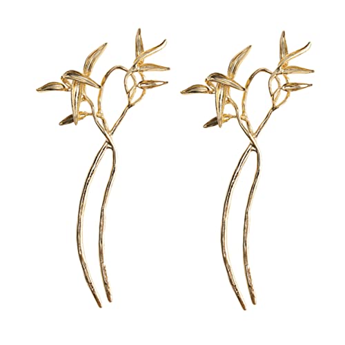 EPIGEIST 2 Stück Haarstäbchen Aus Metall Haarschmuck Retro-haarstab Haarstäbe Für Frauen Haarstylingzubehör Frauen Haarstöcke Haarstäbchen Für Langes Haar Haarzubehör Zinklegierung Golden von EPIGEIST