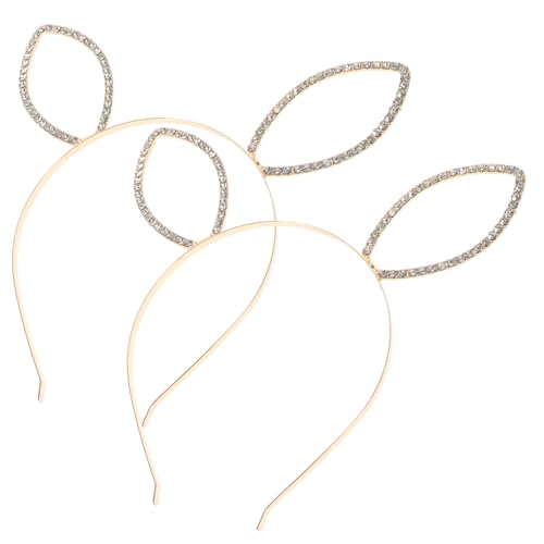 EPIGEIST 2 Stück Metall Hasenohren Stirnband mit Strassbesatz Teiliges Leichtes Party Haarband für Damen Rutschfestes Modisches Halloween Accessoire Geeignet für Kostüm und von EPIGEIST